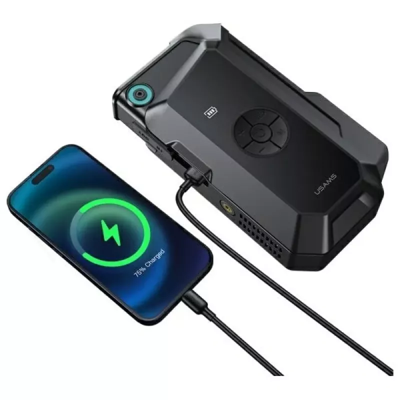 USAMS käynnistysapu varavirtalähde 8000mAh LED-taskulampulla musta ZB287