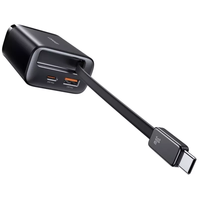 USAMS Xiang Series CC296 30W USB-C/USB-A laturi USB-C-kaapelilla valkoinen