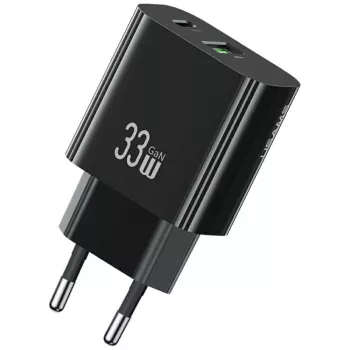 USAMS Laturi T65 33W 1xUSB-C 1xUSB-A Pikalataus