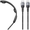 USAMS SJ759 U89 100W pikalataus USB-C-kaapeli hierojalla, 1,2 m, musta
