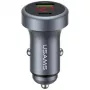 USAMS CC327 Alumiininen 45W USB-A USB-C autolaturi - tummennettu