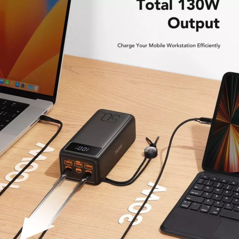VEGER Powerbank Tank Boost PD QC3.0 5A 130W 56000 mAh musta W5001C