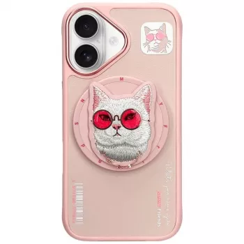 Nimmy Glasses Cool Cat MagSafe -kotelo iPhone 16, pinkki