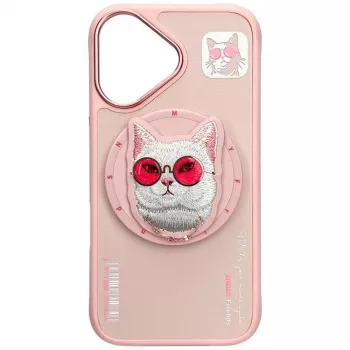 Nimmy Glasses Cool Cat MagSafe -kotelo iPhone 16, pinkki