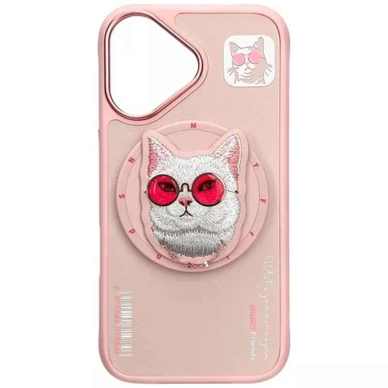 Nimmy Glasses Cool Cat MagSafe -kotelo iPhone 16, pinkki