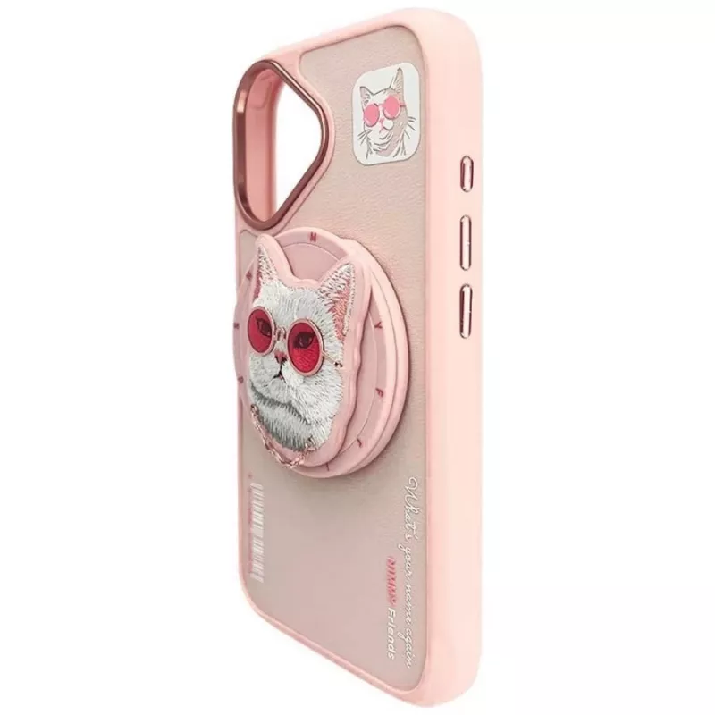 Nimmy Glasses Cool Cat MagSafe -kotelo iPhone 16, pinkki
