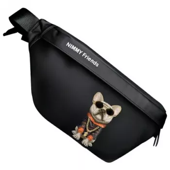Nimmy Crossbody -laukku Cool Dog with Glasses musta
