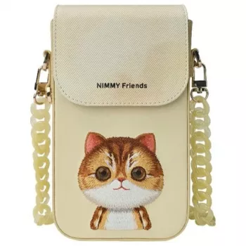 Nimmy 3-in-1 puhelinpussi, lompakko ja paikanninkotelo -sarja - khaki - Big Eyed Pet 2.0 Cat