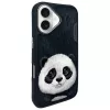 Nimmy Big Eyed Pet 2.0 Panda kuori Apple iPhone 16 6,1 musta