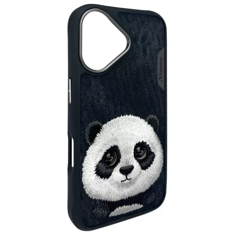 Nimmy Big Eyed Pet 2.0 Panda kuori Apple iPhone 16 6,1 musta