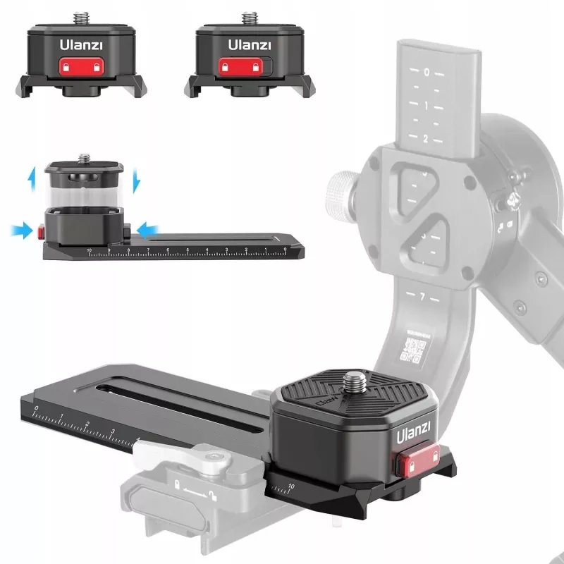 Ulanzi R085 pikakiinnityslevy asteikolla DJI Ronin RS 2 / RSC 2