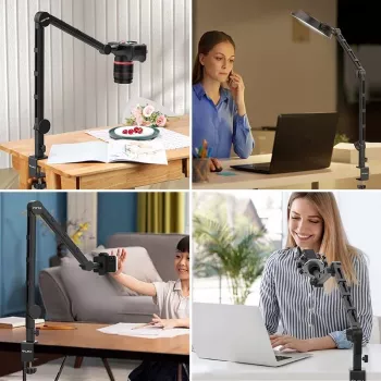 Ulanzi LS25 pöytä-C-puristin studiokiinnike kameralle, mikrofonille, LED-valolle, musta