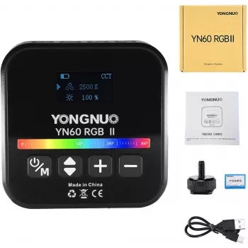 LED-videovalo Yongnuo YN60 RGB II - WB (2500K - 9900K), musta