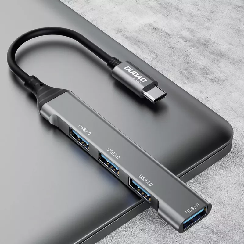 Dudao A16T USB-A-keskitin 4 porttia USB 2.0 musta