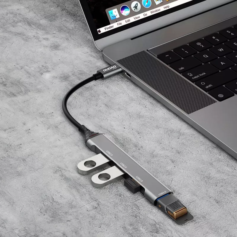 Dudao A16T USB-A-keskitin 4 porttia USB 2.0 musta