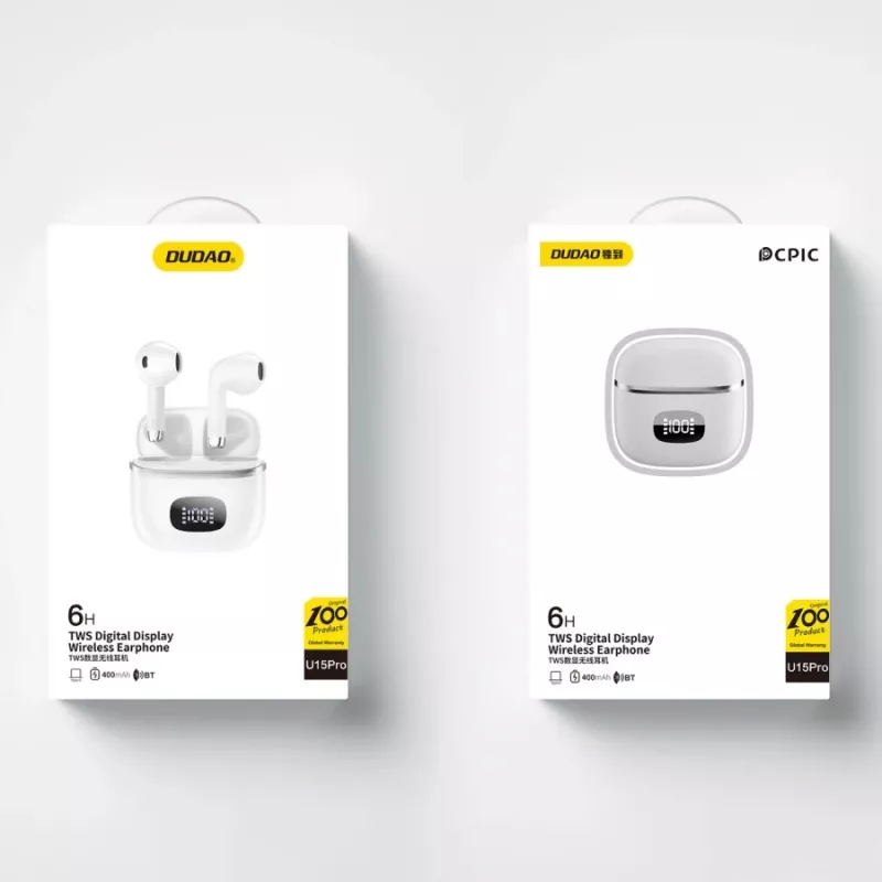 DUDAO U15Pro Upgrade True Wireless -kuulokkeet valkoinen