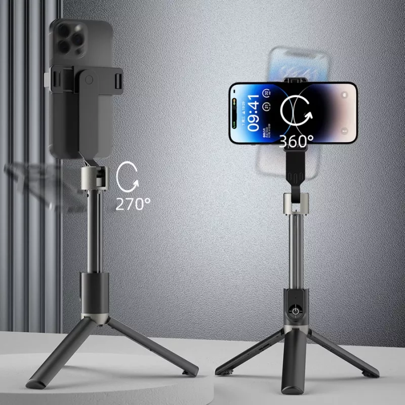 Dudao F18 Bluetooth-selfietikku jalustalla 110 cm musta