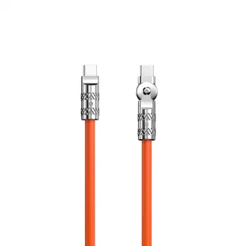 Dudao L24CC USB-C - USB-C -kulmakaapeli 120W 1 m 180° kierto oranssi