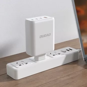 Dudao A140 140W GaN USB-C-laturi 3xUSB-C 1xUSB-A musta