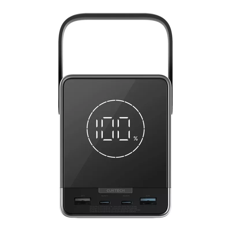 CUKTECH 300W 40000 mAh varavirtalähde langattomalla latauksella 2x USB-C + 2x USB-A musta