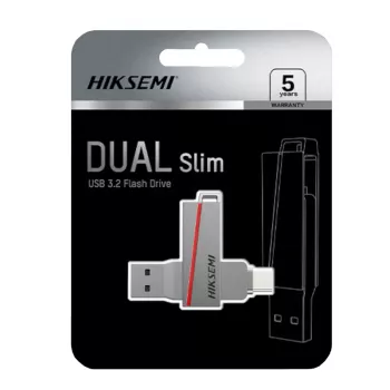 HIKSEMI USB-muisti 64 GB E307C U3 Dual USB 3.2 ja USB Type-C harmaa