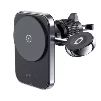 Acefast D18 autoteline MagSafe/Qi-langattomalla laturilla + USB-A–USB-C-kaapeli - musta