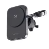 Acefast D18 autoteline MagSafe/Qi-langattomalla laturilla + USB-A–USB-C-kaapeli - musta