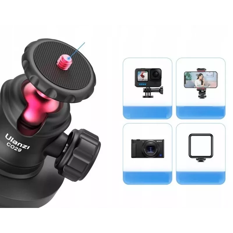 Ulanzi C029 Magnetic Suction Cup Mount 3D-kuulapäällä GoPro, DJI, Insta360, SJCAM, Xiaomi