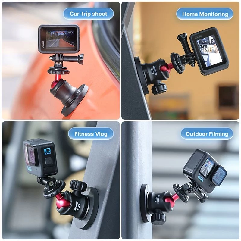 Ulanzi C029 Magnetic Suction Cup Mount 3D-kuulapäällä GoPro, DJI, Insta360, SJCAM, Xiaomi