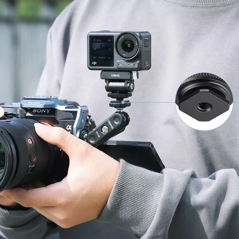 Ulanzi CA22 -adapteripää 1/4 inch -ruuvilla DJI Action 3 / 4:lle