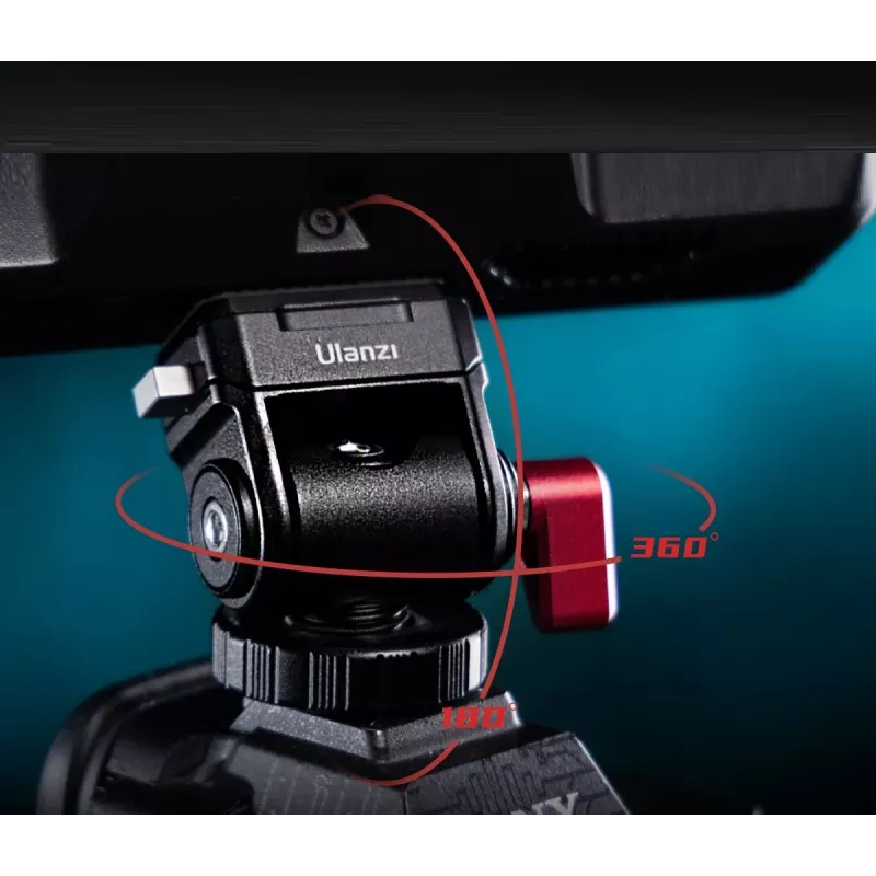 ULANZI Quick CO01 3D 360° -monitoriteline 1/4 tuuman ruuvilla, musta