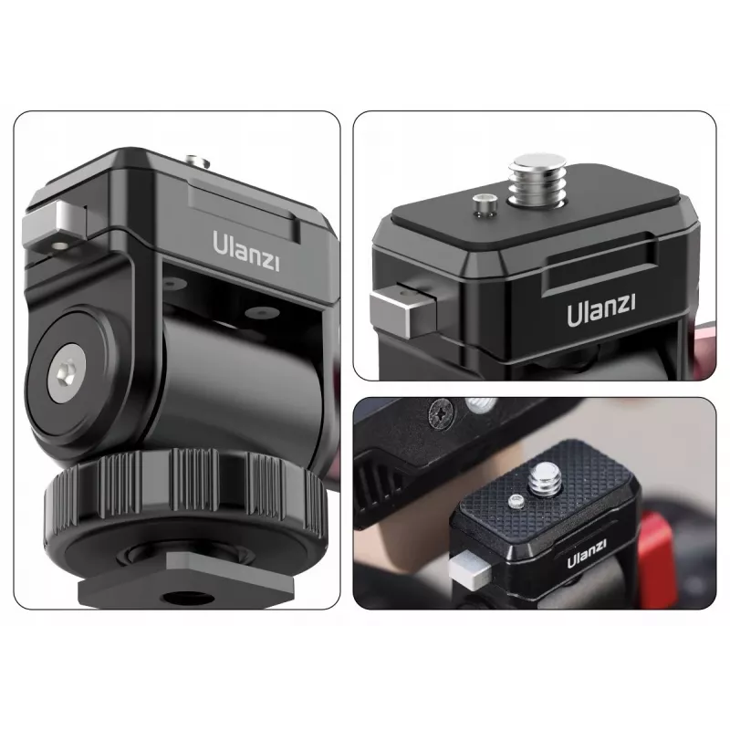 ULANZI Quick CO01 3D 360° -monitoriteline 1/4 tuuman ruuvilla, musta