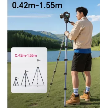 ULANZI TT39 155 cm alumiiniteline ja puhelinpidike DSLR-, peilittömille kameroille ja älypuhelimille