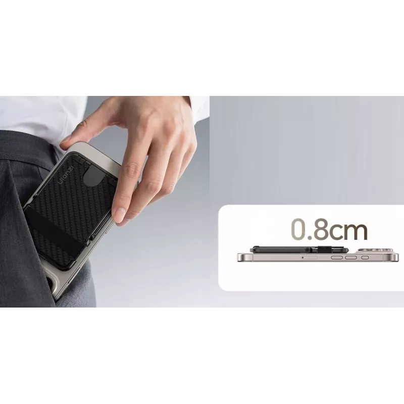ULANZI ML25 MagSafe lompakkoteline 2-in-1 korttipidike ja puhelinteline iPhonelle - musta