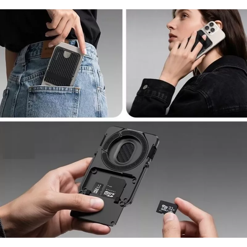 ULANZI ML25 MagSafe lompakkoteline 2-in-1 korttipidike ja puhelinteline iPhonelle - musta