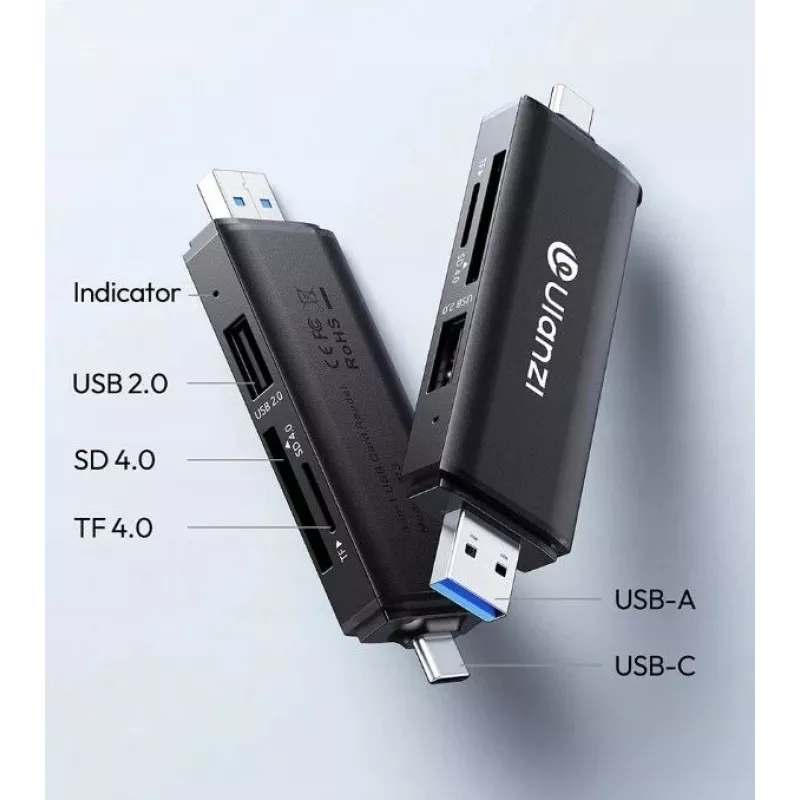 ULANZI CR3 3-in-1 SD/microSD/USB-kortinlukija USB-C- ja USB-A-liitännöillä