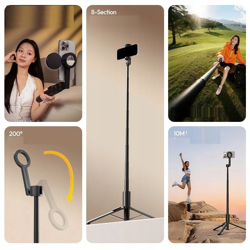 ULANZI SK26 MagSafe selfie-tikku-teline 2-in-1 113 cm musta