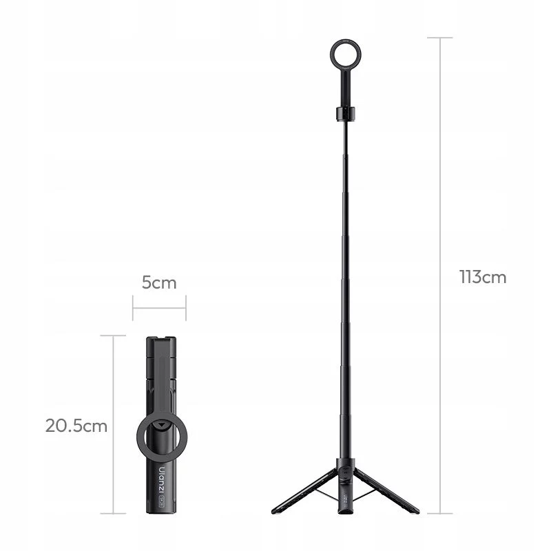ULANZI SK26 MagSafe selfie-tikku-teline 2-in-1 113 cm musta