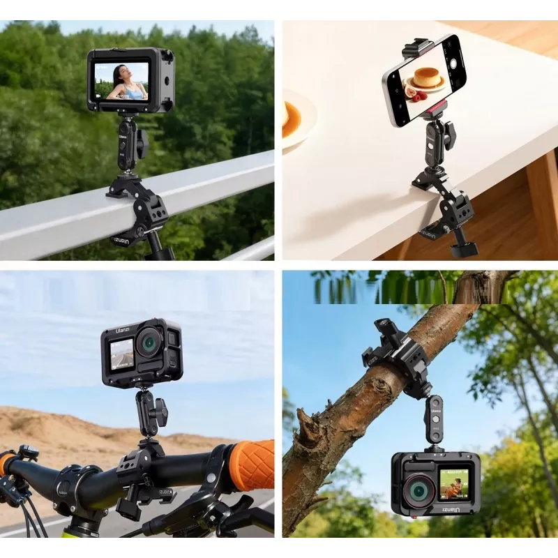 ULANZI EA03 Super Clamp -puristin 1/4 tuuman kierteellä ja kylmäkengällä Magic Armille