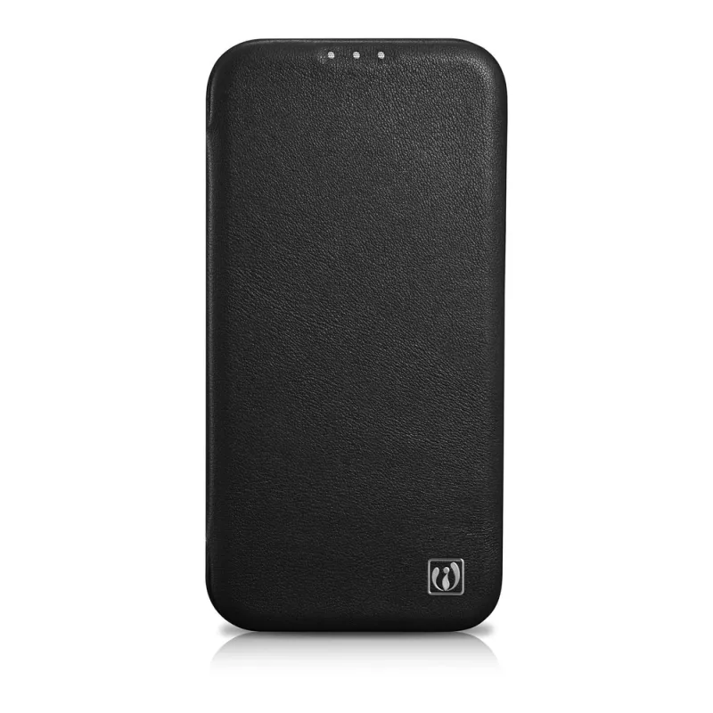 iCarer CE Premium Leather Folio Case iPhone 14 Plus, magneettisuljin, MagSafe, musta (WMI14220715-BK)
