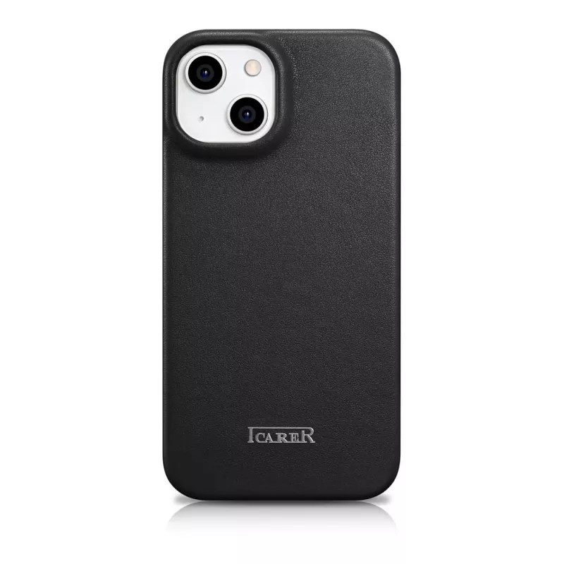 iCarer CE Premium Leather Folio Case iPhone 14 Plus, magneettisuljin, MagSafe, musta (WMI14220715-BK)