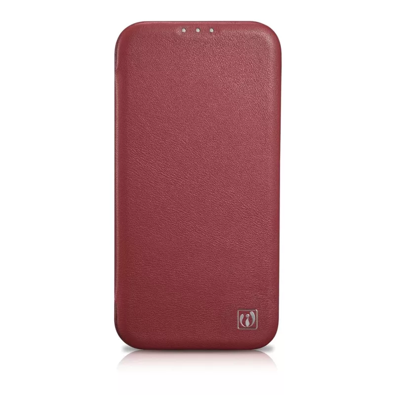 Icarer CE Premium Leather Folio Case iPhone 14 Plus magneettikannella MagSafe punainen (WMI14220715-RD)
