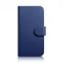 iCarer Wallet Case 2in1 iPhone 14 Plus - aito nahka flip case RFID-estolla, korttipaikoilla, kickstand - sininen