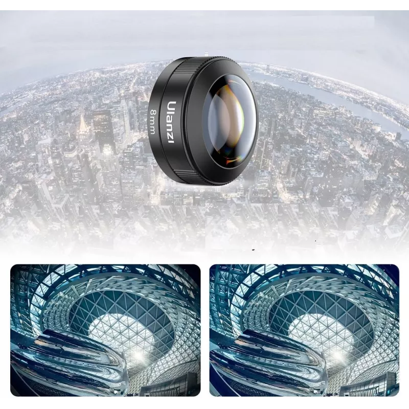 Ulanzi CL-004 8mm kalansilmäobjektiivi älypuhelimelle - musta