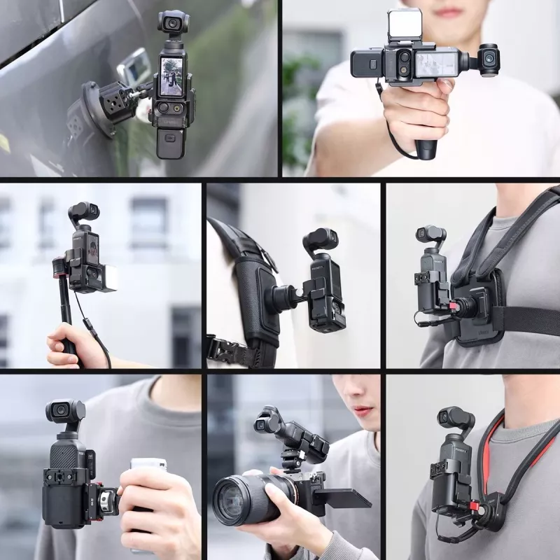 Ulanzi C014 laajennuskehys DJI Osmo Pocket 3, alumiiniseos & ABS, musta