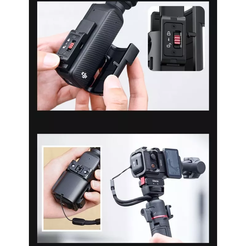 Ulanzi C014 laajennuskehys DJI Osmo Pocket 3, alumiiniseos & ABS, musta
