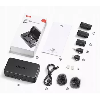 Ulanzi A100 langaton mikrofoni USB-C / USB-A / 3,5 mm liitäntä