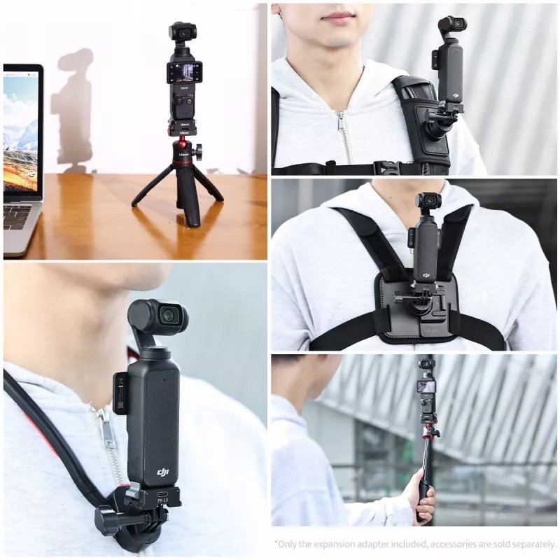 Ulanzi PK-10 sovitin DJI Osmo Pocket 3:lle – 1/4 tuuman Arca-Swiss GoPro-teline