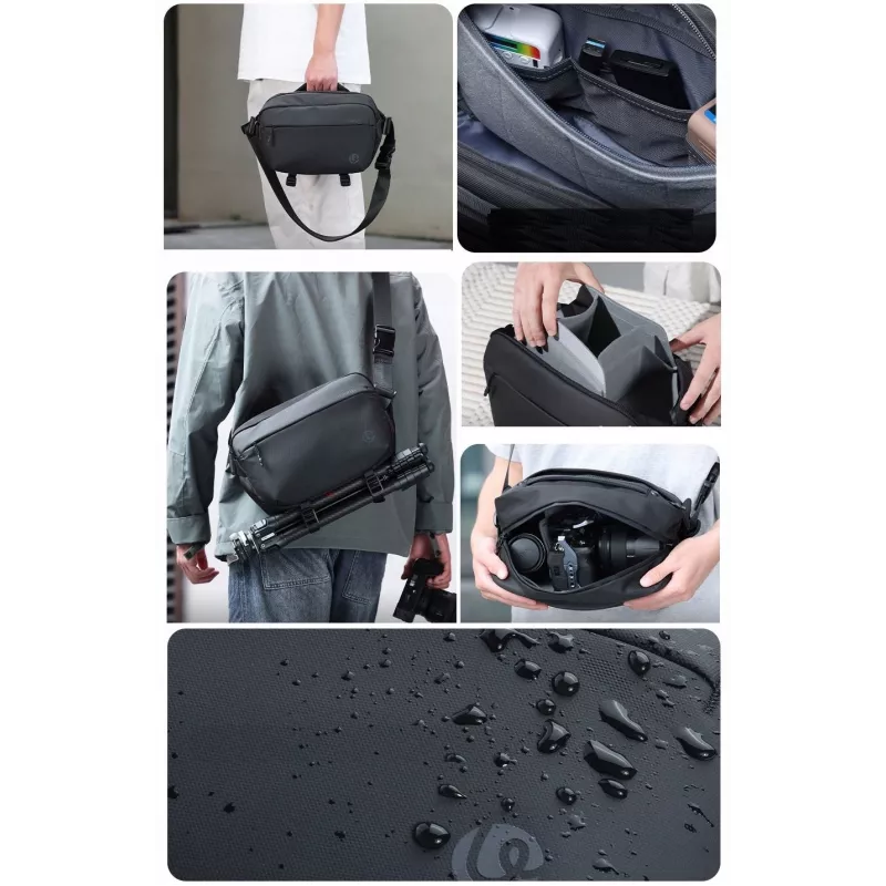 Ulanzi PB038 Travel Sling Bag V2 – musta, 7L, vedenhylkivä