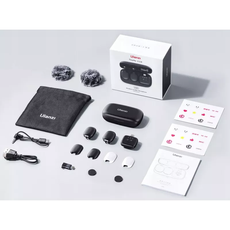 Ulanzi A30 Tiny langaton audiolähetyspaketti – USB-C, musta